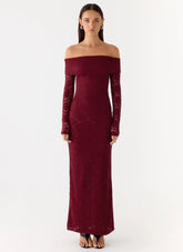 Yours Always Lace Maxi Dress - Merlot